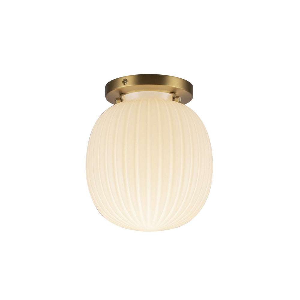 Alora Canada - SF579107BGGR - One Light Semi-Flush Mount - Cherise - Brushed Gold/Glossy Ribbed Opal Glass