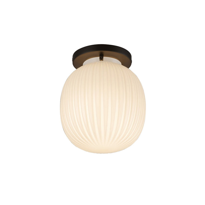 Alora Canada - SF579107MBGR - One Light Semi-Flush Mount - Cherise - Matte Black/Glossy Ribbed Opal Glass