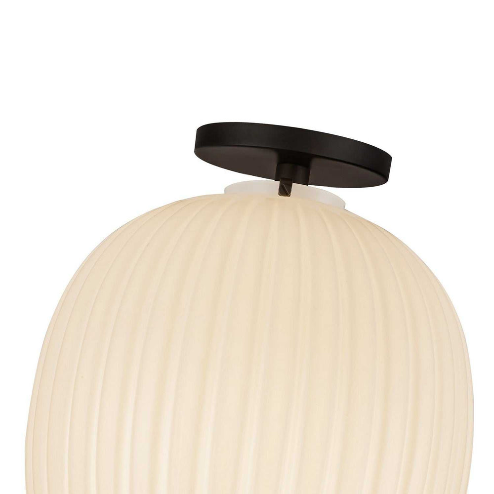 Alora Canada - SF579112MBGR - One Light Semi-Flush Mount - Cherise - Matte Black/Glossy Ribbed Opal Glass