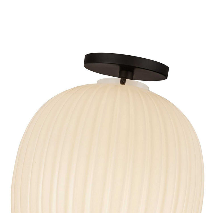 Alora Canada - SF579112MBGR - One Light Semi-Flush Mount - Cherise - Matte Black/Glossy Ribbed Opal Glass