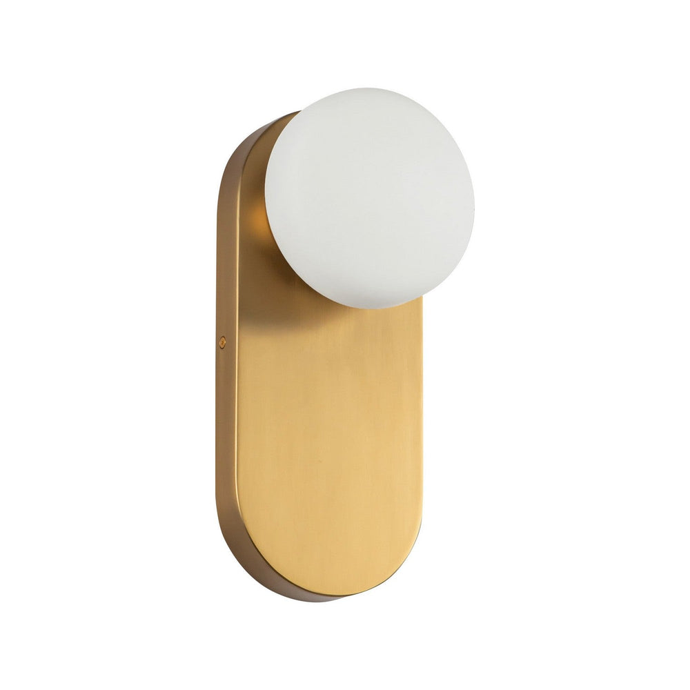 Ariel One Light Vanity in Brushed Gold/Opal Glass Alora Canada