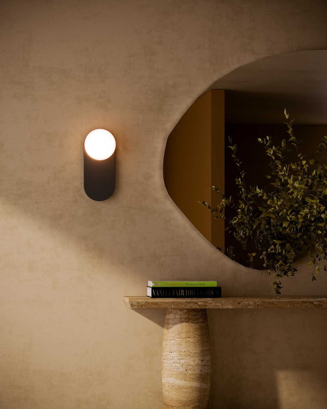 Alora Canada - WV425112MBOP - One Light Vanity - Ariel - Matte Black/Opal Glass