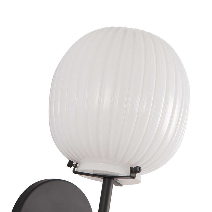 Alora Canada - WV579107MBGR - One Light Vanity - Cherise - Matte Black/Glossy Ribbed Opal Glass