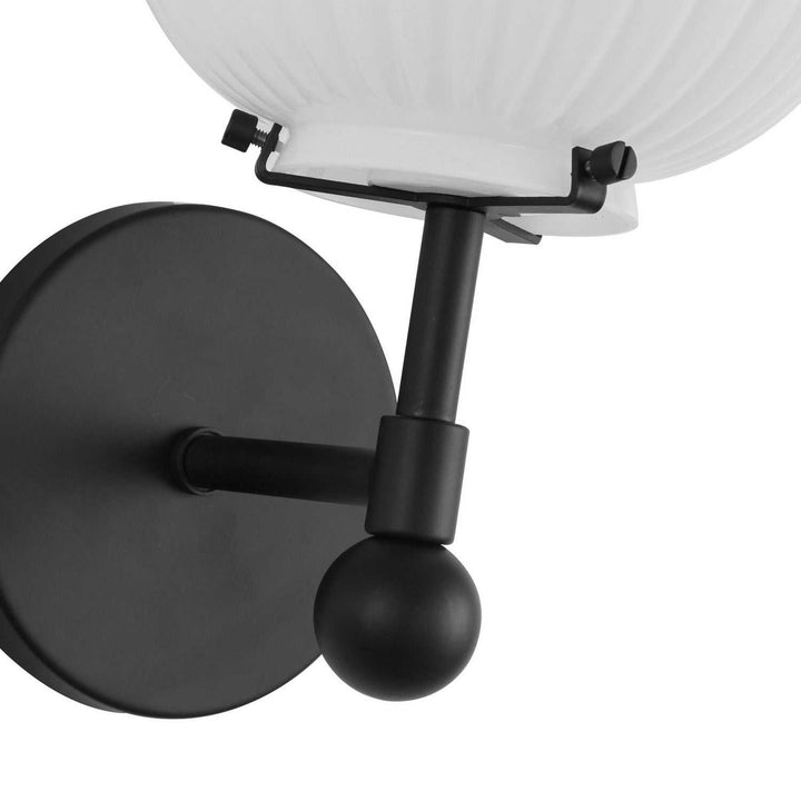 Alora Canada - WV579107MBGR - One Light Vanity - Cherise - Matte Black/Glossy Ribbed Opal Glass