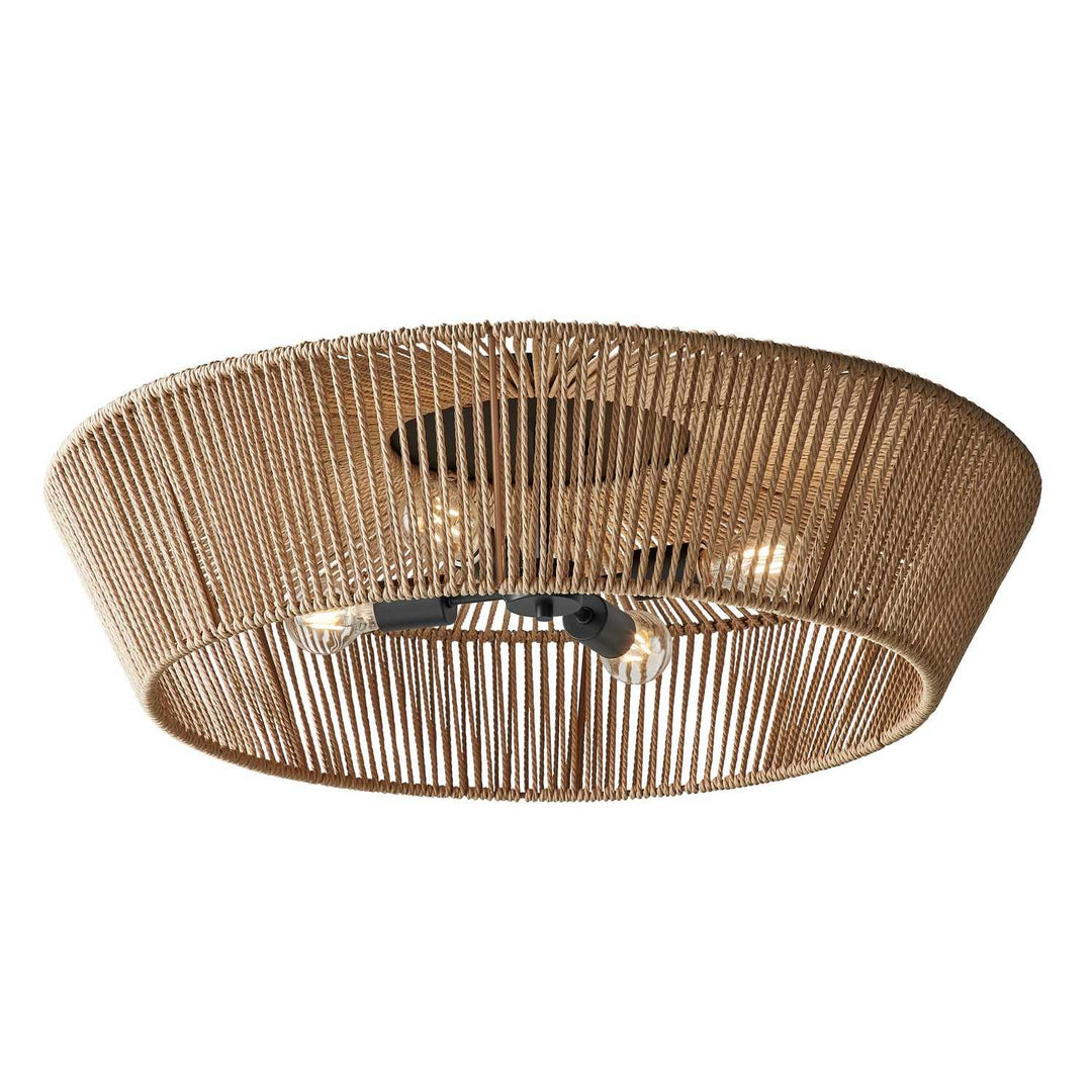 Eco Four Light Semi-Flush Mount in Matte Black Justice Designs