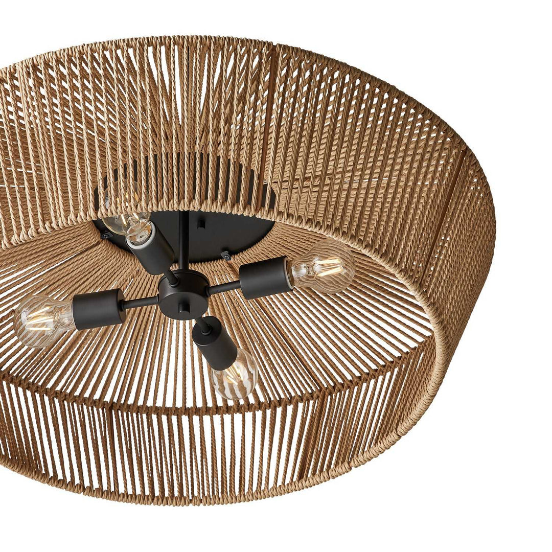 Eco Four Light Semi-Flush Mount in Matte Black Justice Designs
