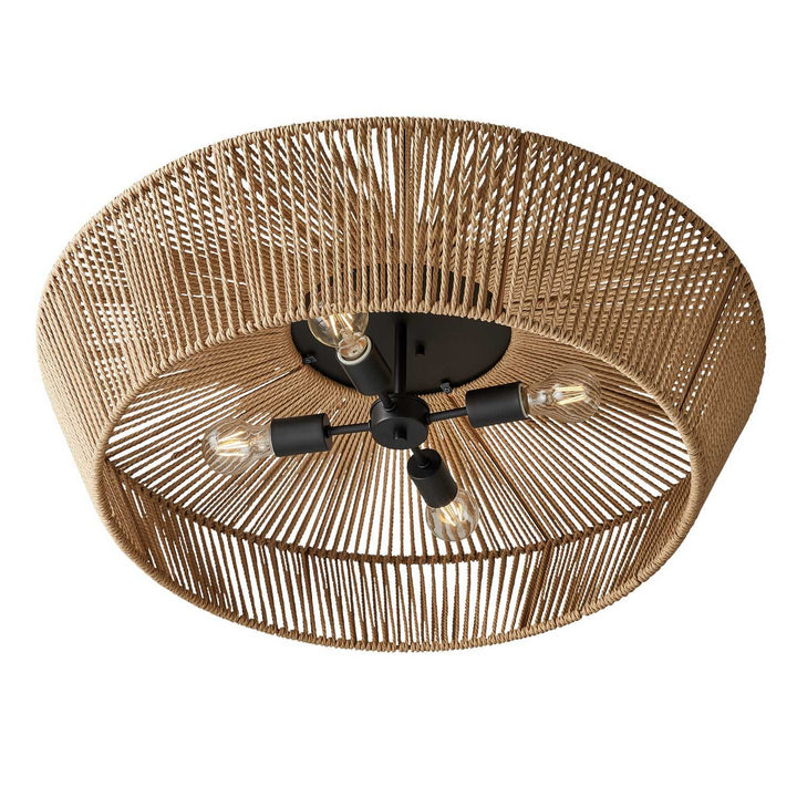 Eco Four Light Semi-Flush Mount in Matte Black Justice Designs