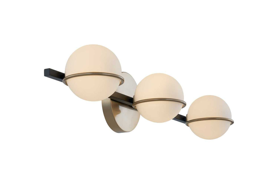 Fusion LED Bath Bar in Matte Black w/ Brass Justice Designs
