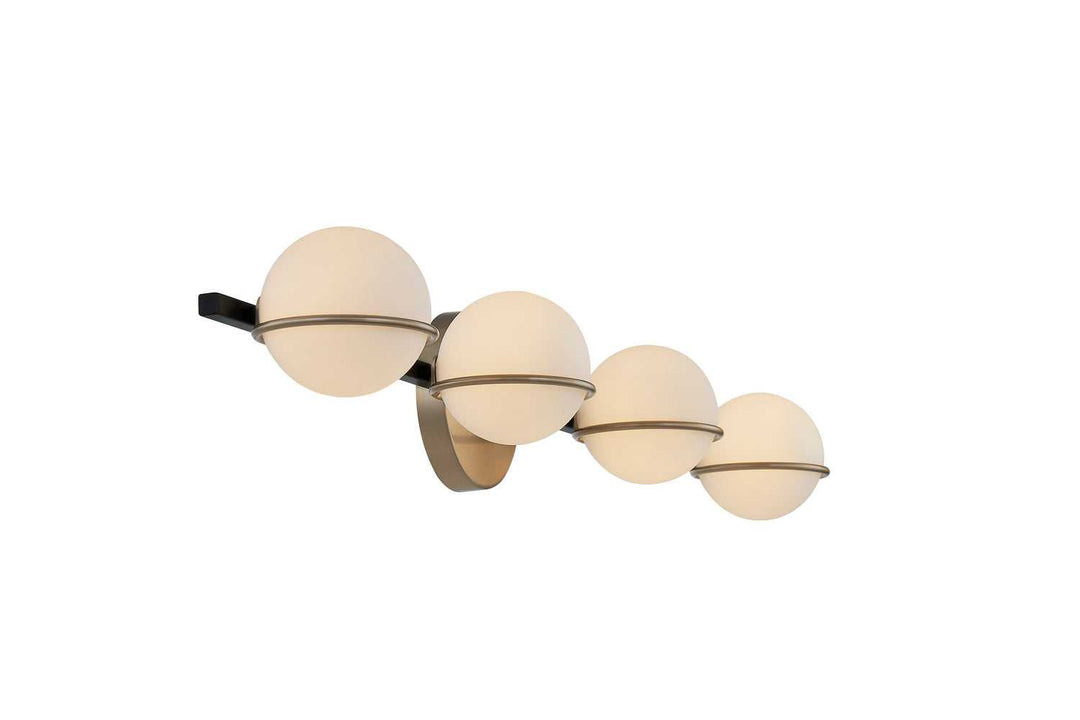 Fusion LED Bath Bar in Matte Black w/ Brass Justice Designs