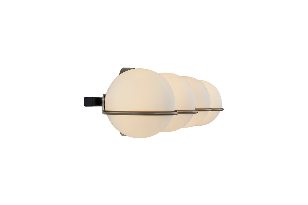 Justice Designs - FSN-4164-OPAL-MBBR - LED Bath Bar - Fusion - Matte Black w/ Brass