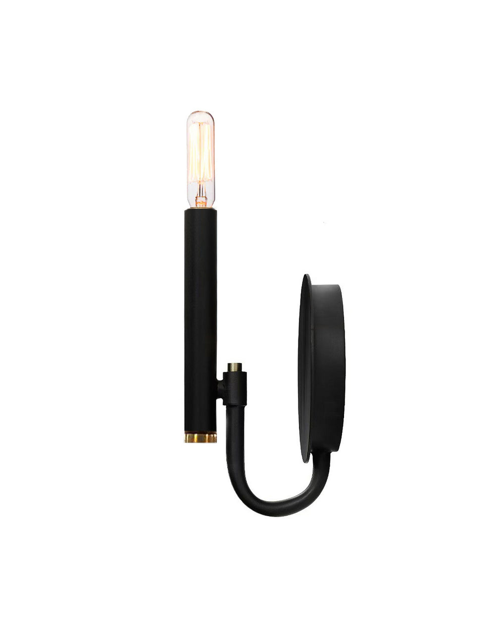 Justice Designs - NSH-8181-MBBR - One Light Wall Sconce - Matte Black w/ Brass