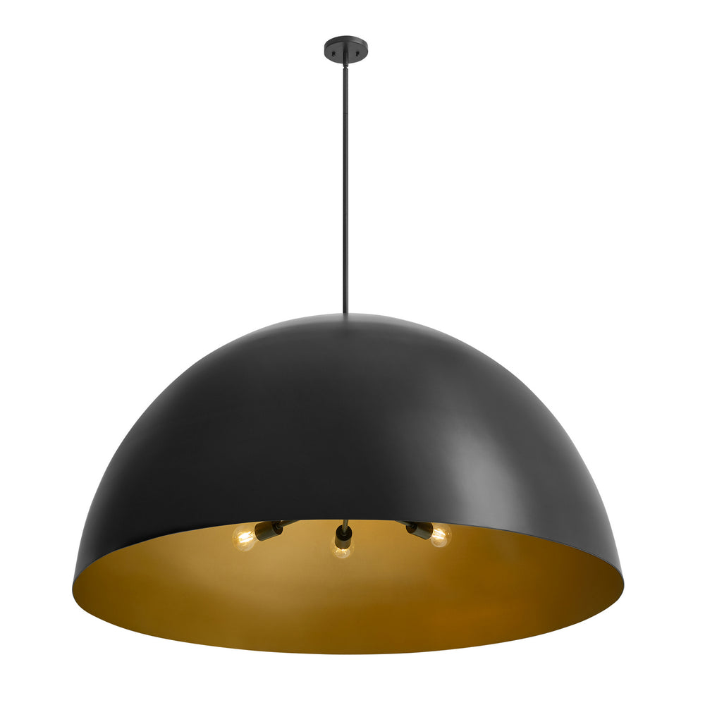 Justice Designs - NSH-9847-CBGD - Eight Light Pendant - Matte Black w/ Champagne Gold