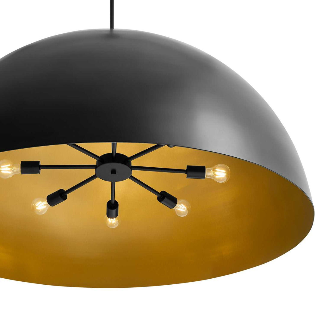Eight Light Pendant in Matte Black w/ Champagne Gold Justice Designs