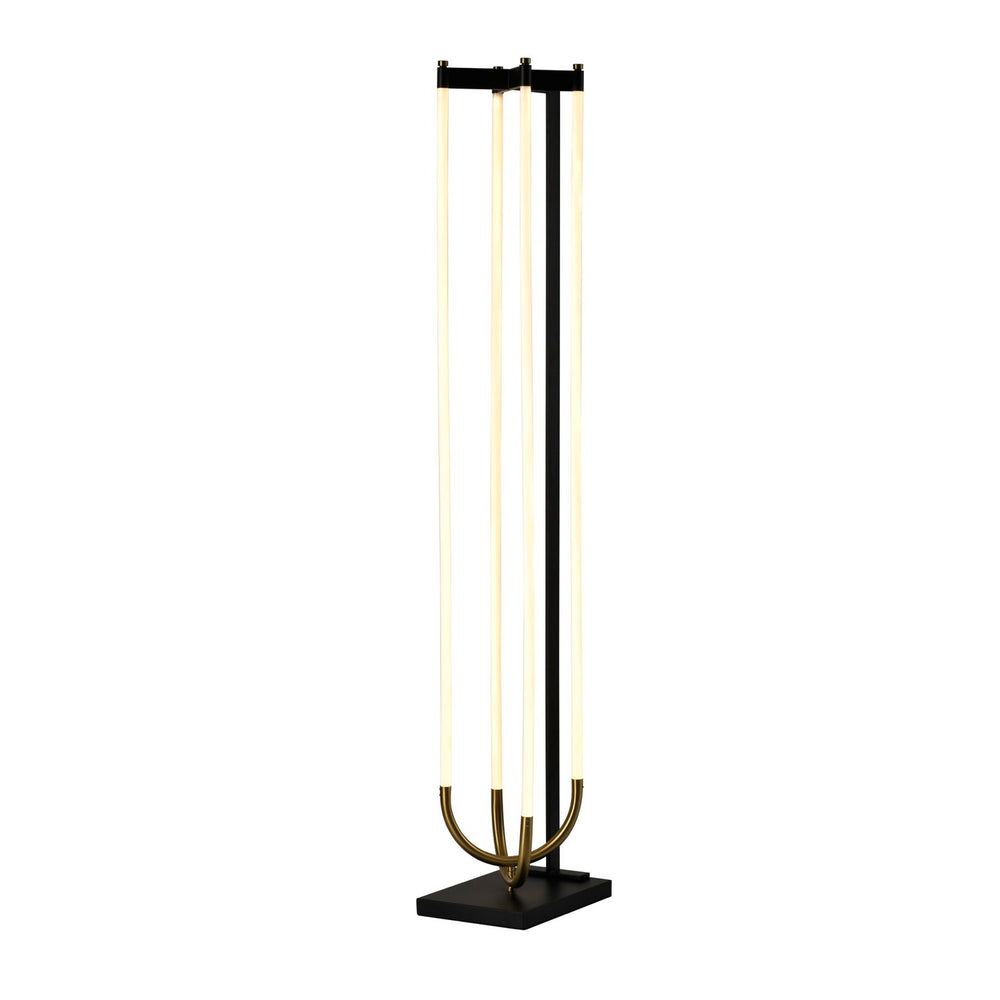 Artcraft Canada - AC6816BK - LED Floor Lamp - Cascata - Black, Brushed Brass