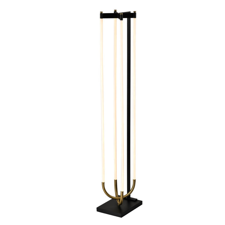 Artcraft Canada - AC6816BK - LED Floor Lamp - Cascata - Black, Brushed Brass