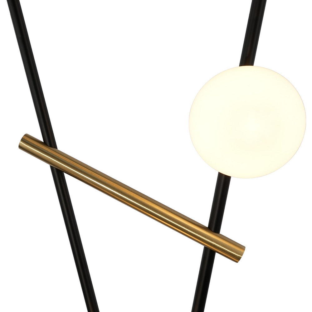 Artcraft Canada - AC10046BK - LED Floor Lamp - Cortina - Black, Brushed Brass
