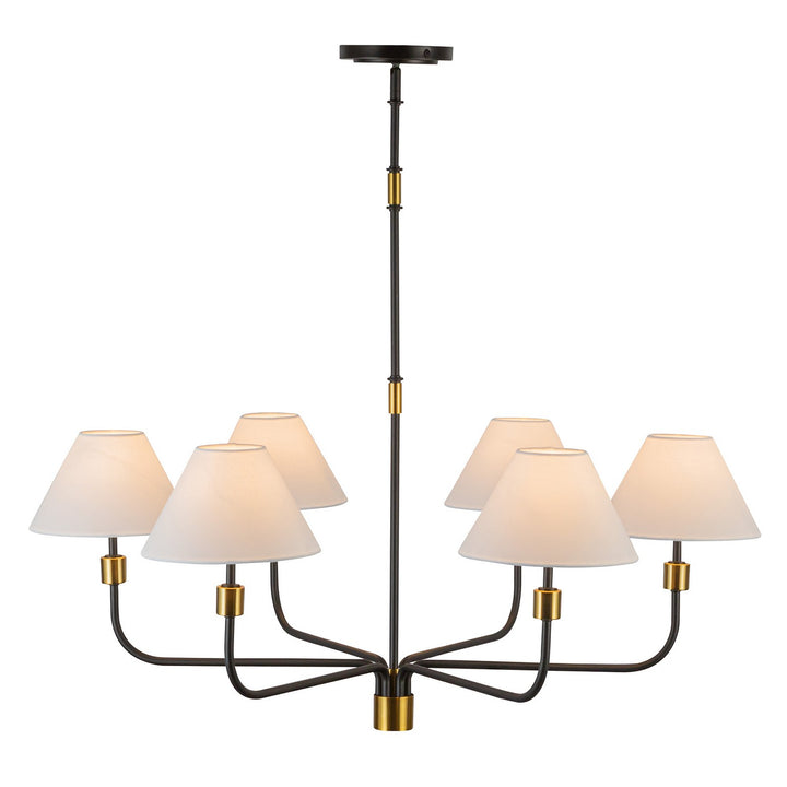 Artcraft Canada - AC12036BB - Six Light Chandelier - Providence - Black, Brushed Brass