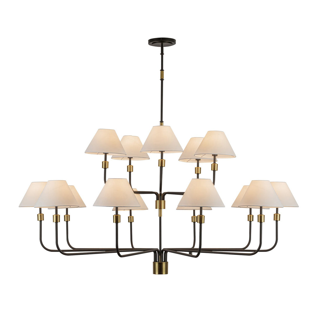 Artcraft Canada - AC12039BB - 15 Light Chandelier - Providence - Black, Brushed Brass