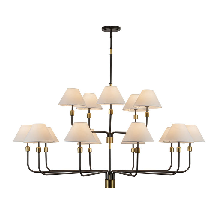 Artcraft Canada - AC12039BB - 15 Light Chandelier - Providence - Black, Brushed Brass