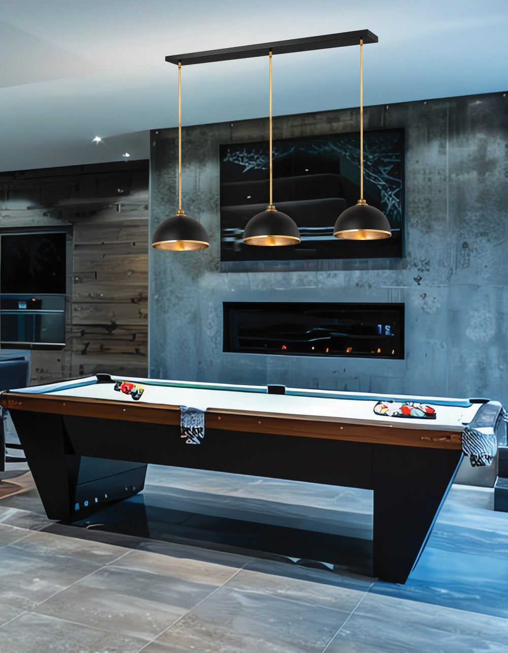 Z-Lite Canada - 1004P14-3L-MB-RB - Three Light Pendant - Landry - Matte Black + Rubbed Brass