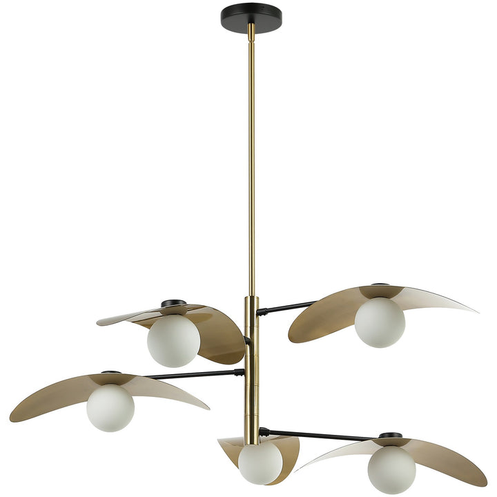 Dainolite Canada - CBL-405C-AGB-MB - Five Light Chandelier - Christobel - Aged Brass & Matte Black