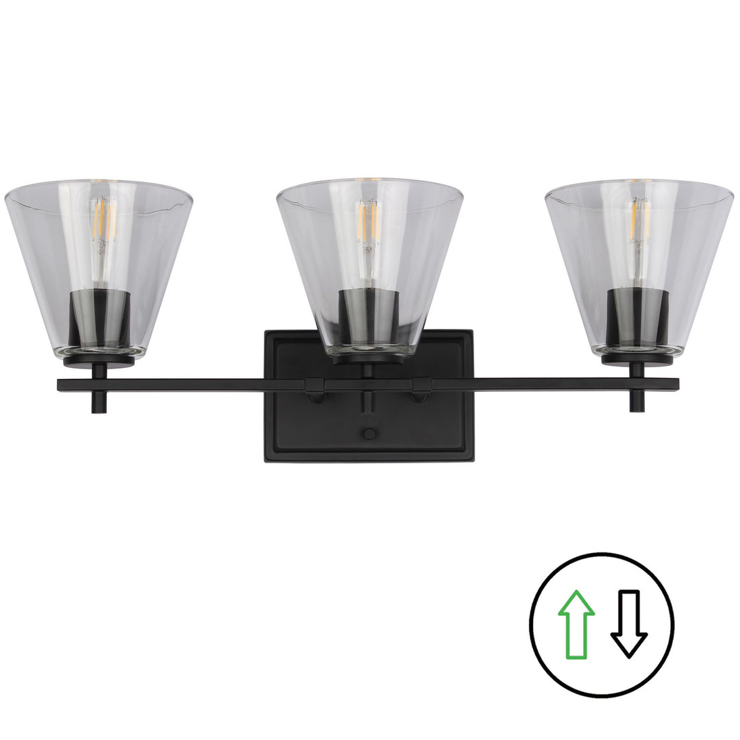 Dainolite Canada - WND-233W-MB - Three Light Vanity - Wenda - Clear