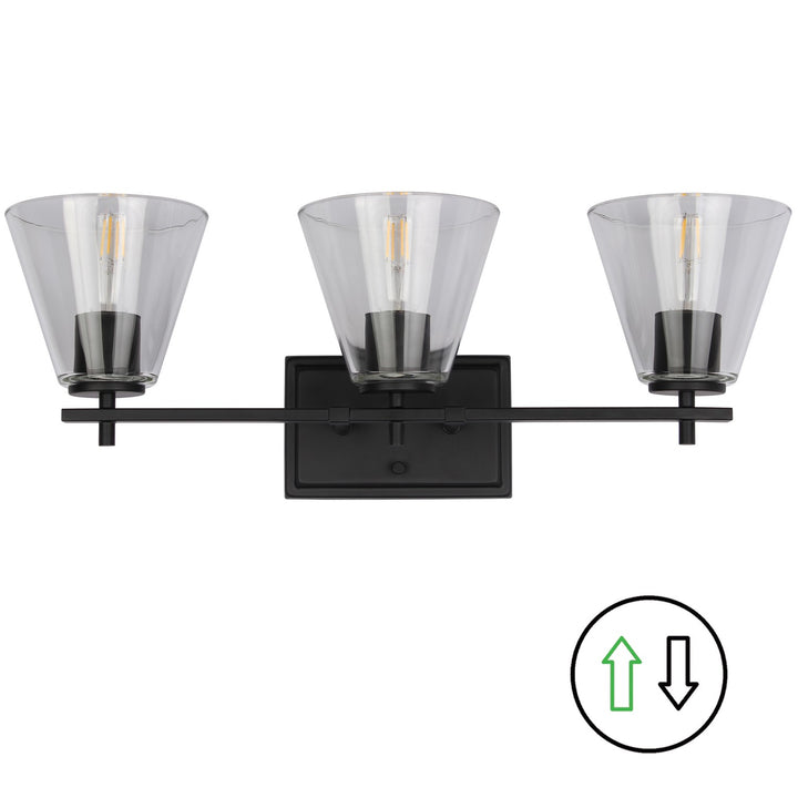 Dainolite Canada - WND-233W-MB - Three Light Vanity - Wenda - Clear