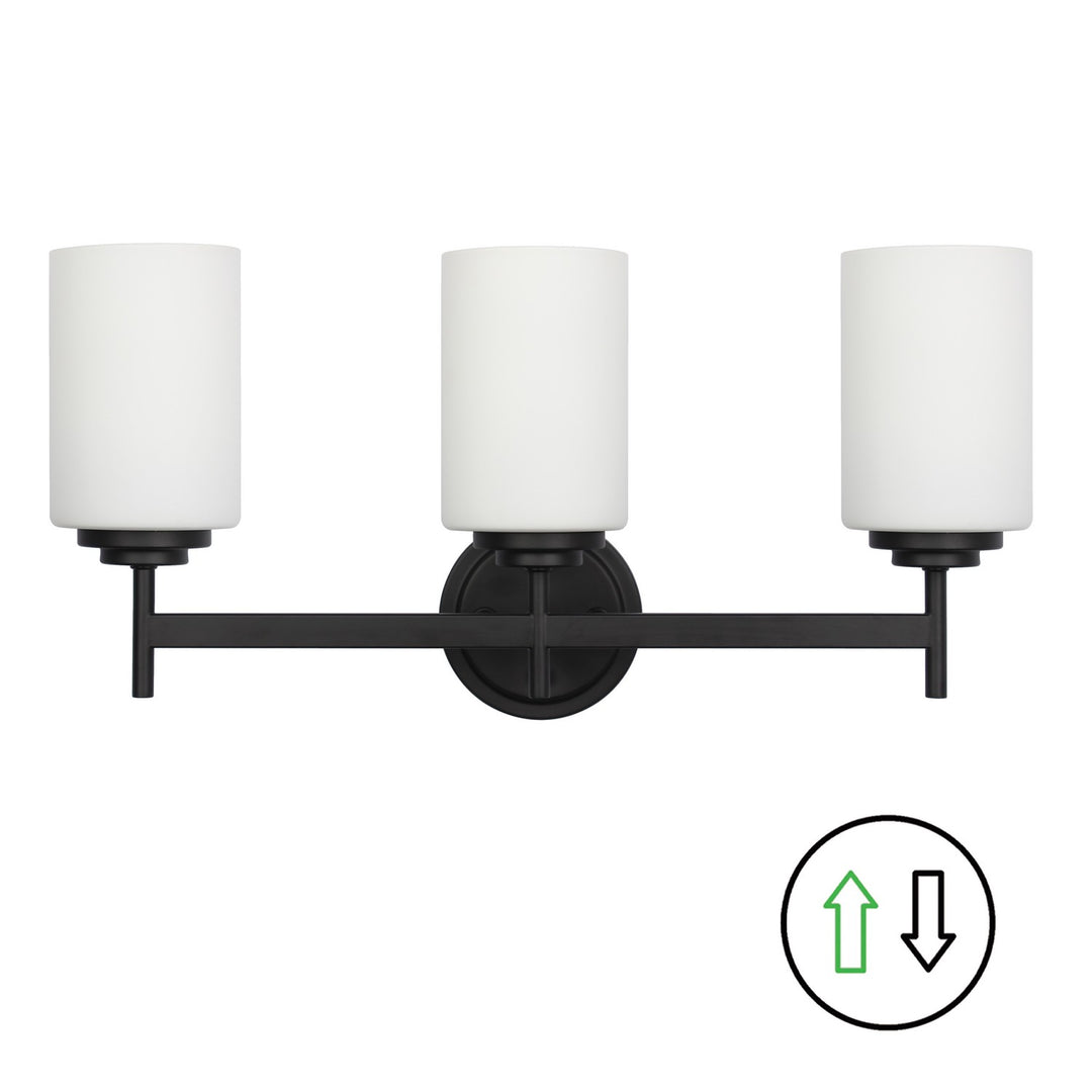 Dainolite Canada - WYN-223W-MB - Three Light Vanity - Wynona - Opal White