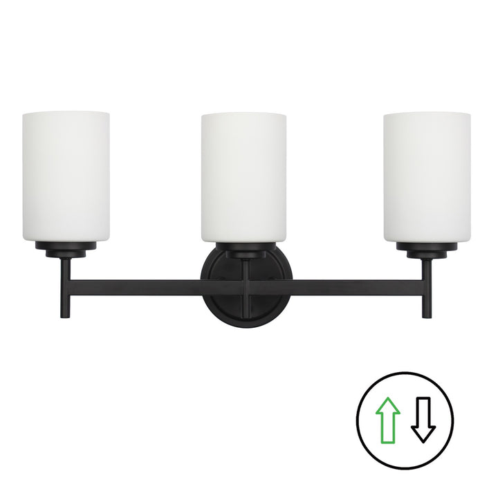 Dainolite Canada - WYN-223W-MB - Three Light Vanity - Wynona - Opal White