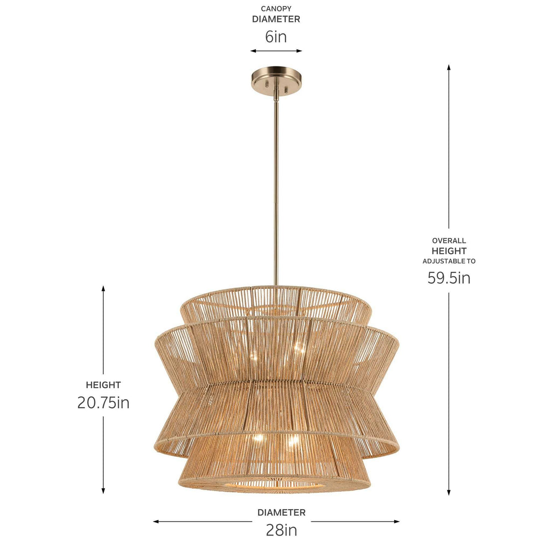 Kichler Canada - 52735CPZ - Four Light Pendant - Ophira - Champagne Bronze