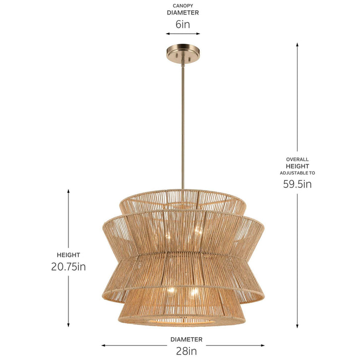 Kichler Canada - 52735CPZ - Four Light Pendant - Ophira - Champagne Bronze