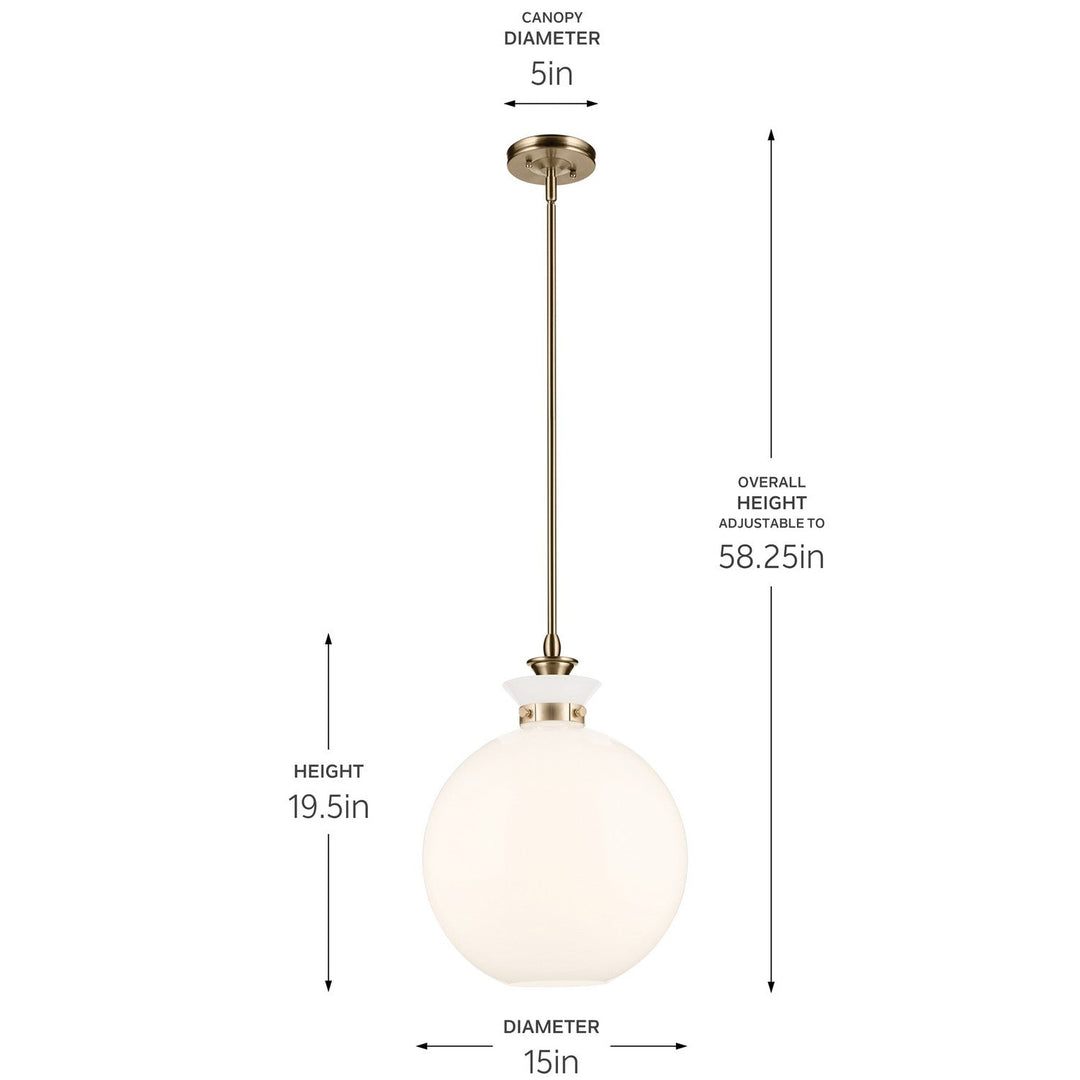 Laria One Light Pendant in Champagne Bronze Kichler Canada