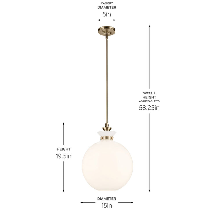 Laria One Light Pendant in Champagne Bronze Kichler Canada