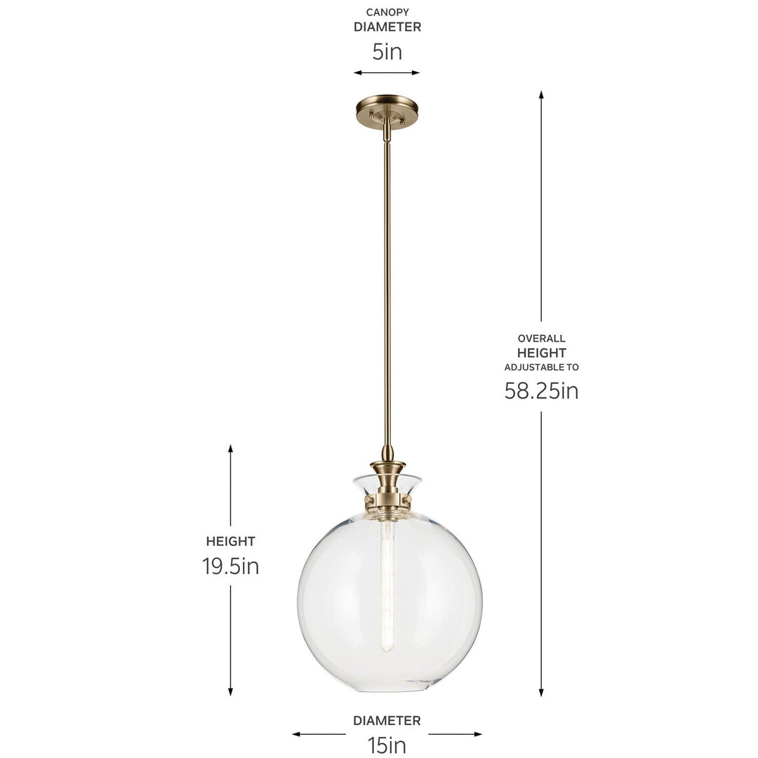 Laria One Light Pendant in Champagne Bronze Kichler Canada