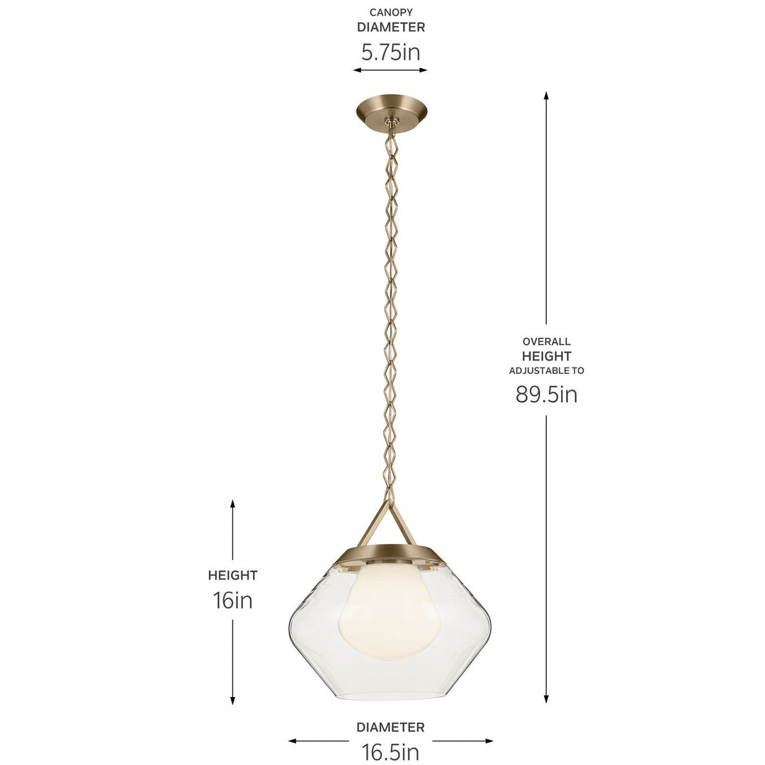 Nella One Light Pendant in Champagne Bronze Kichler Canada