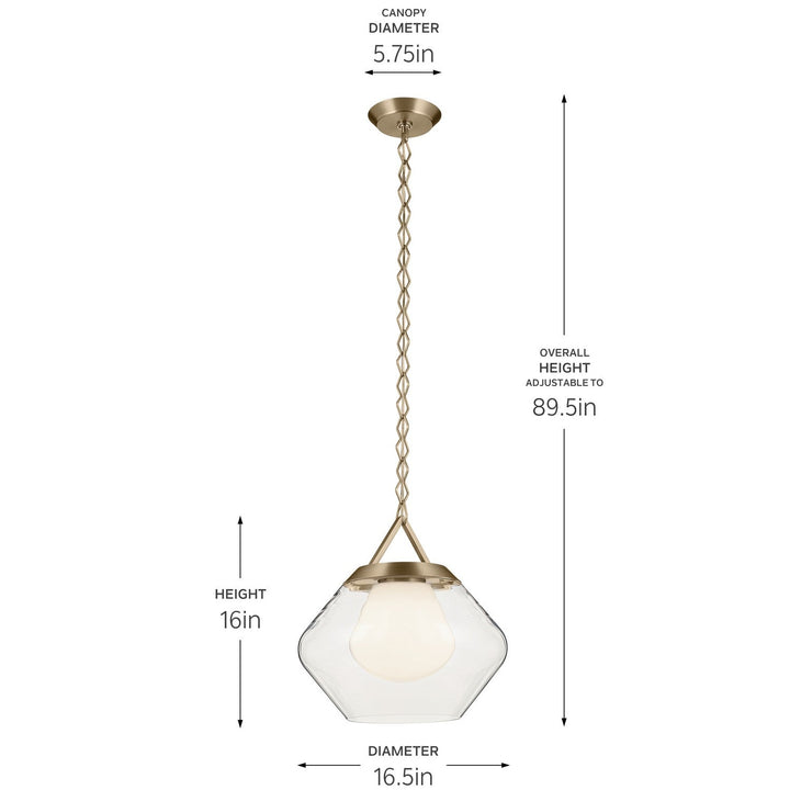 Nella One Light Pendant in Champagne Bronze Kichler Canada