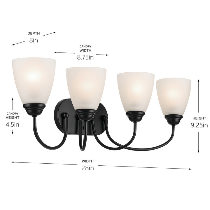 Kichler Canada - 45640BK - Four Light Bath - Jolie - Black