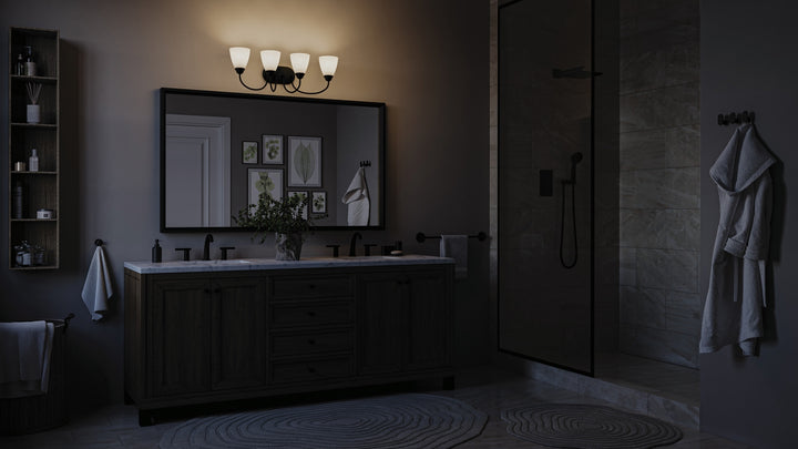 Kichler Canada - 45640BK - Four Light Bath - Jolie - Black