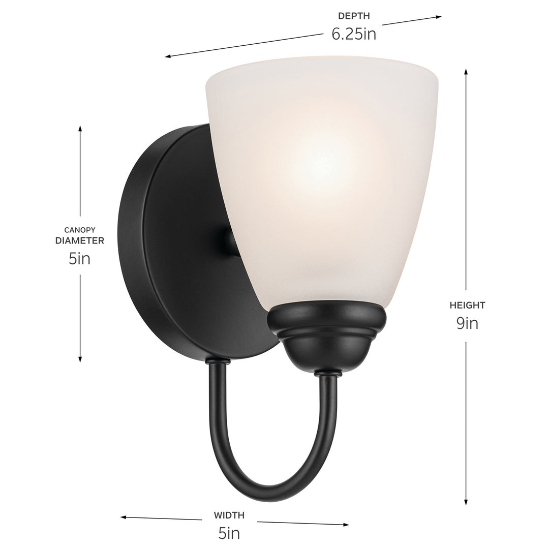 Kichler Canada - 45637BK - One Light Wall Sconce - Jolie - Black