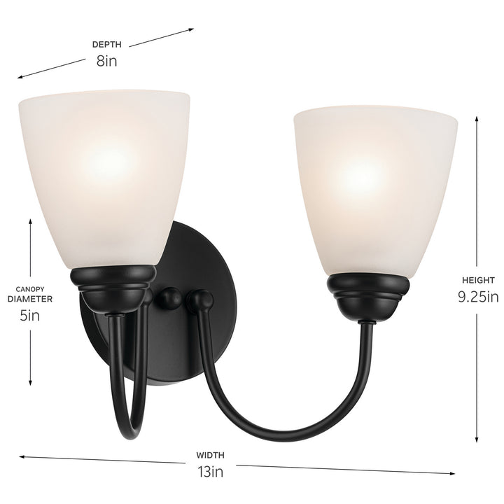 Kichler Canada - 45638BK - Two Light Bath - Jolie - Black