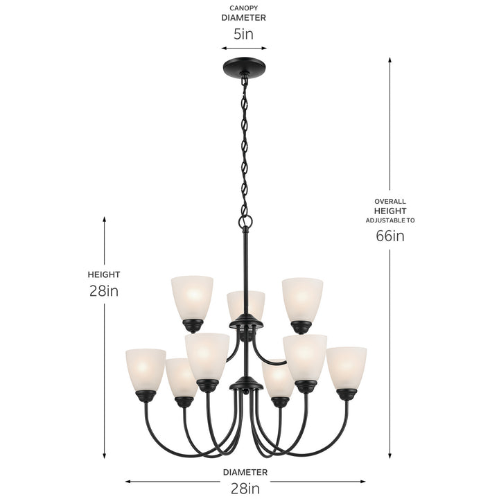 Kichler Canada - 43639BK - Nine Light Chandelier - Jolie - Black