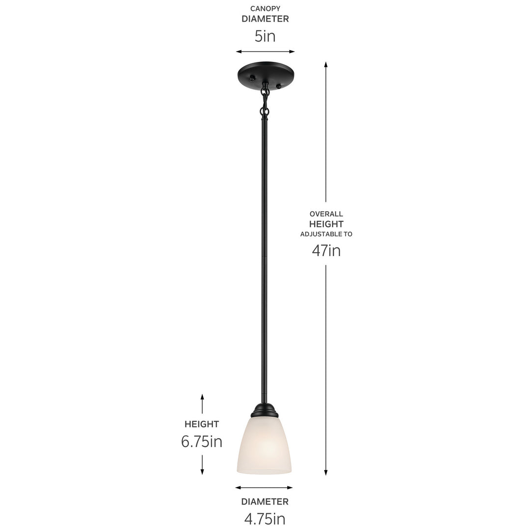 Kichler Canada - 43640BK - One Light Mini Pendant - Jolie - Black