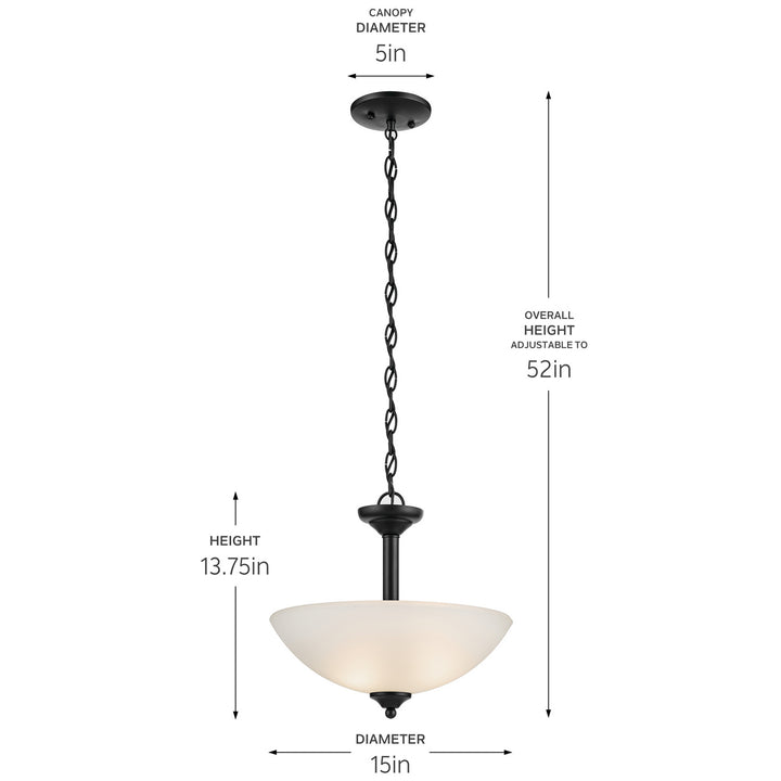 Kichler Canada - 43641BK - Two Light Pendant/Semi Flush - Jolie - Black