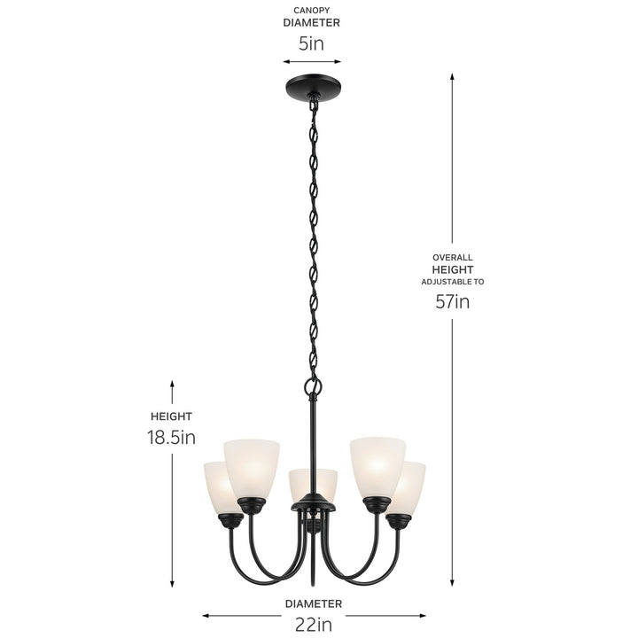 Kichler Canada - 43638BK - Five Light Chandelier - Jolie - Black