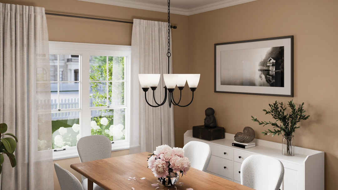 Kichler Canada - 43638BK - Five Light Chandelier - Jolie - Black