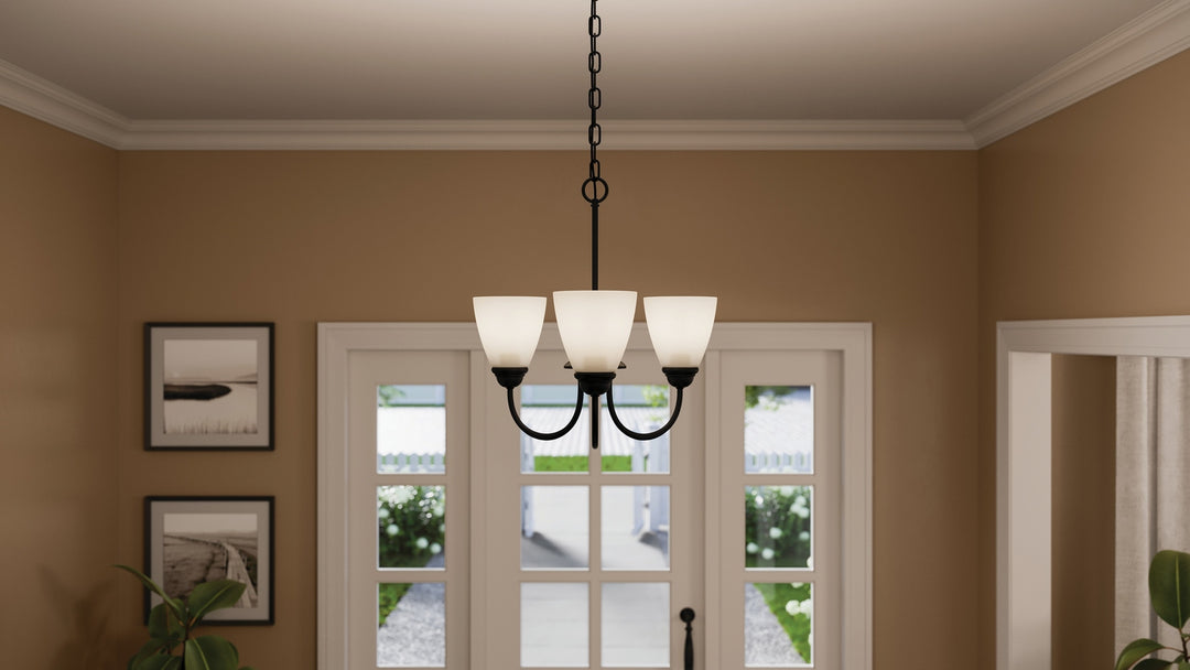 Kichler Canada - 43637BK - Three Light Mini Chandelier - Jolie - Black