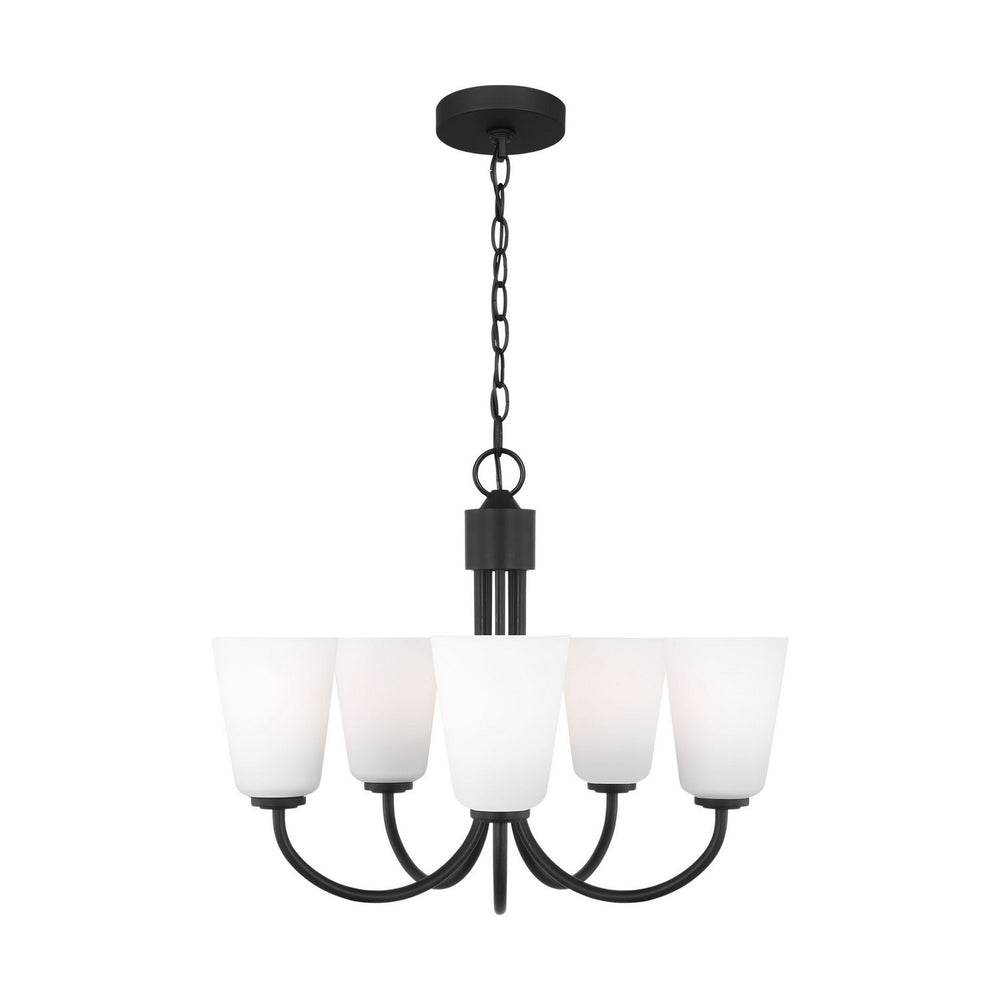 Generation Lighting Canada - GLC1115MBK - Five Light Chandelier - Miles - Midnight Black