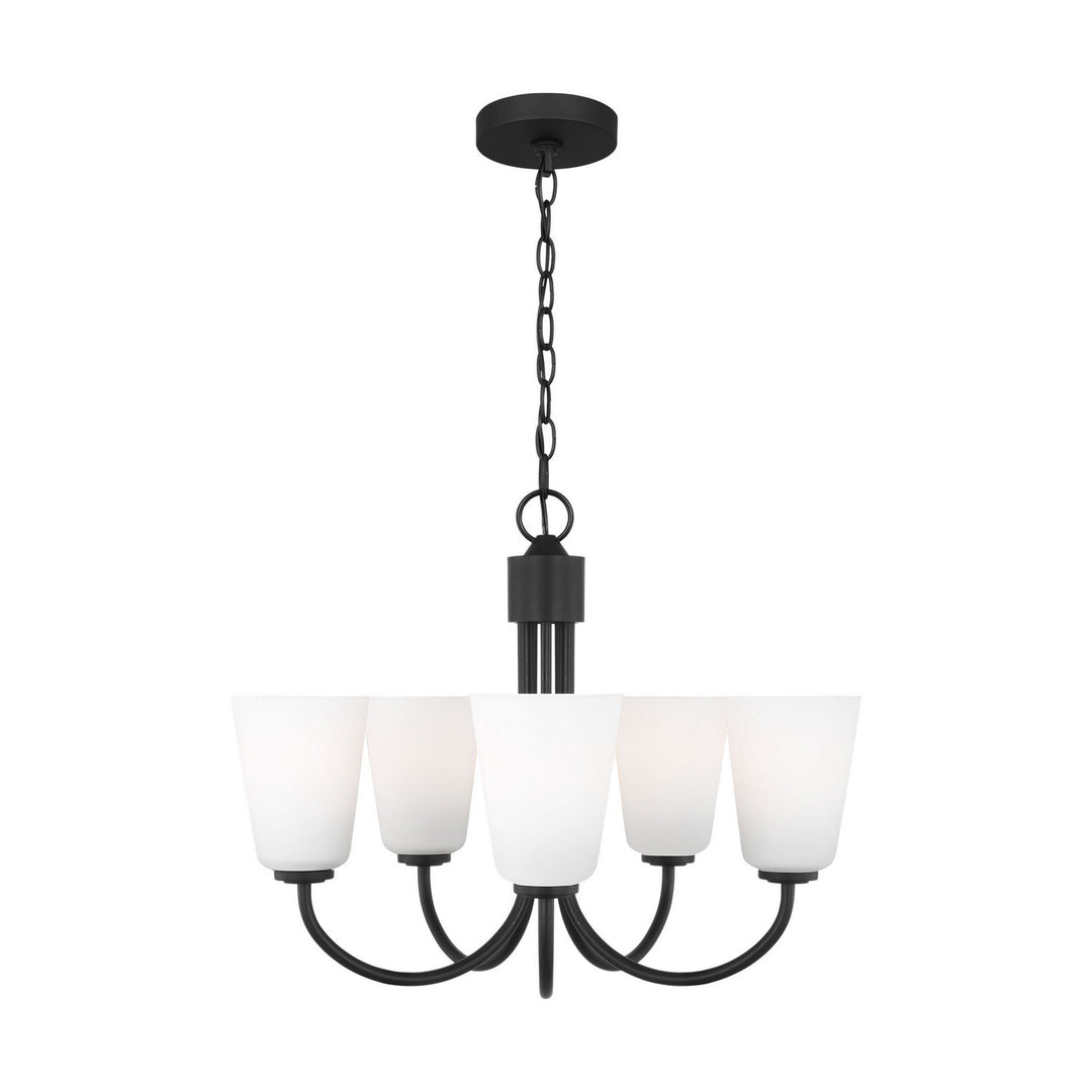 Generation Lighting Canada - GLC1115MBK - Five Light Chandelier - Miles - Midnight Black