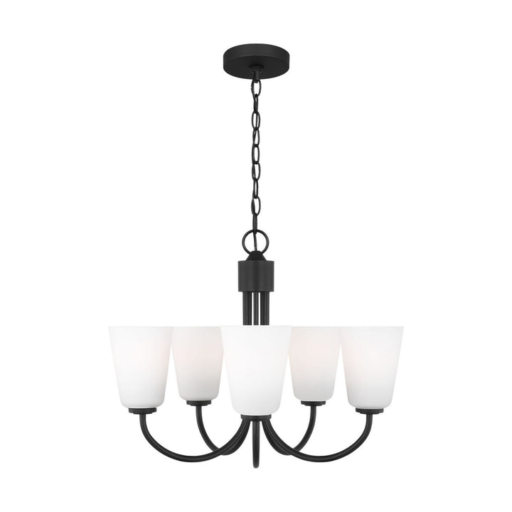 Generation Lighting Canada - GLC1115MBK - Five Light Chandelier - Miles - Midnight Black