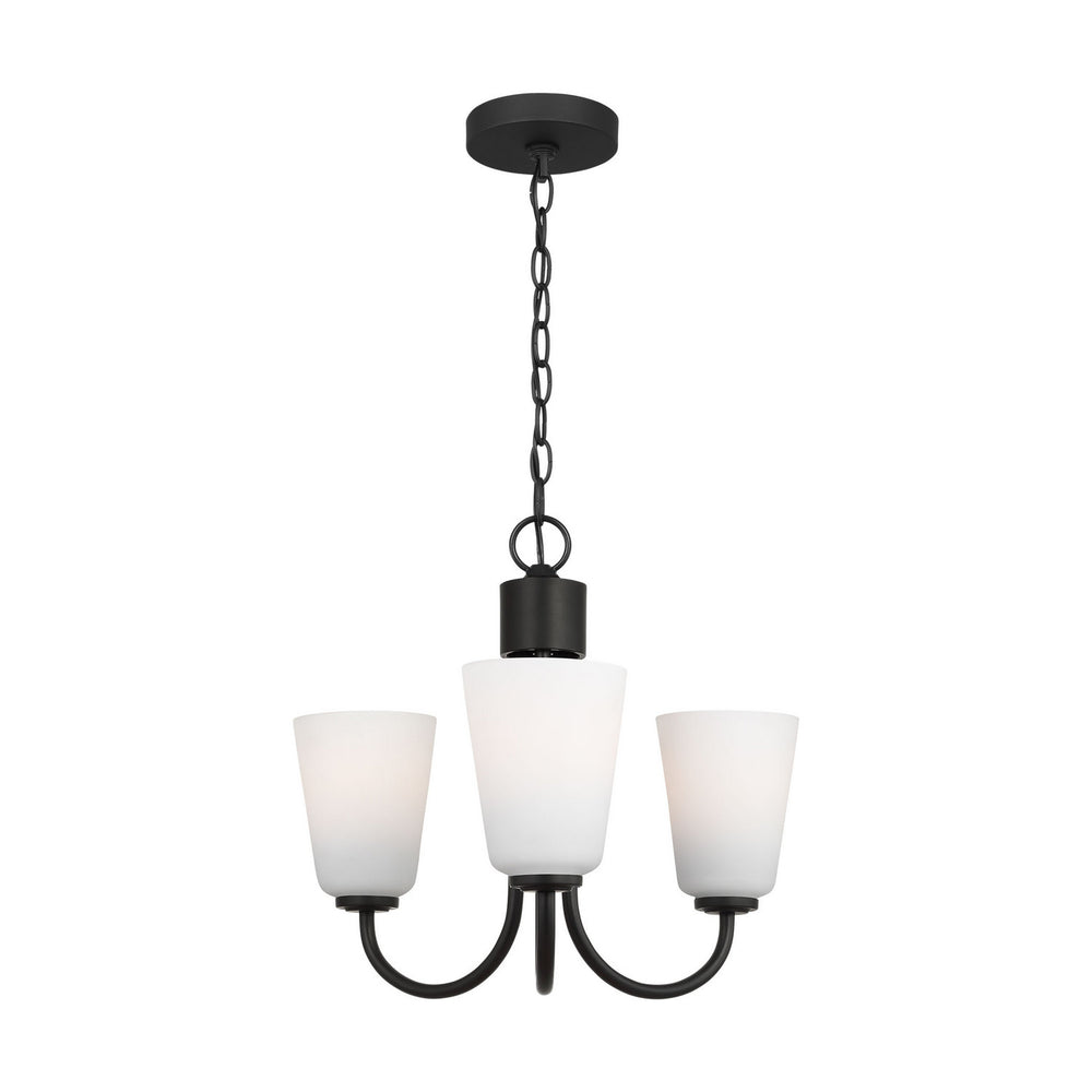 Generation Lighting Canada - GLC1123MBK - Three Light Chandelier - Miles - Midnight Black